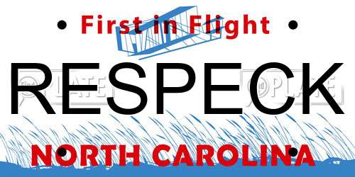 RESPECK North Carolina License Plate