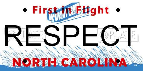 RESPECT North Carolina License Plate