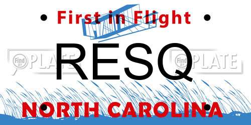 RESQ North Carolina License Plate