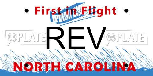 REV North Carolina License Plate