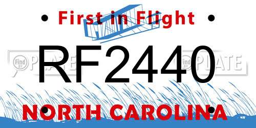 RF2440 North Carolina License Plate