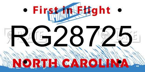 RG28725 North Carolina License Plate