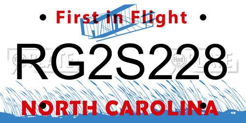 RG2S228 North Carolina License Plate