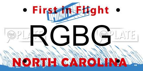 RGBG North Carolina License Plate