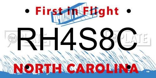 RH4S8C North Carolina License Plate