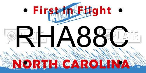 RHA88C North Carolina License Plate