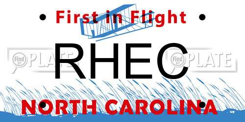 RHEC North Carolina License Plate