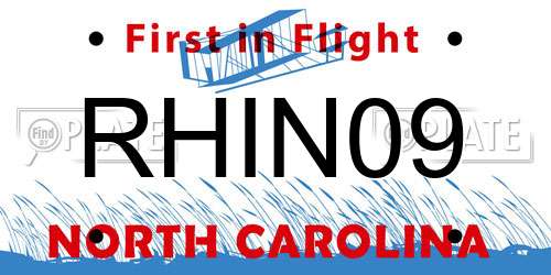 RHIN09 North Carolina License Plate