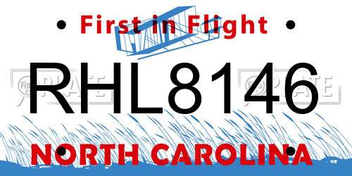 RHL8146 North Carolina License Plate