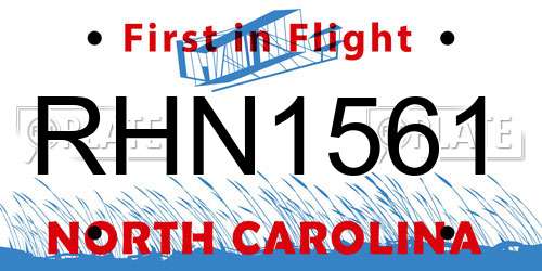 RHN1561 North Carolina License Plate