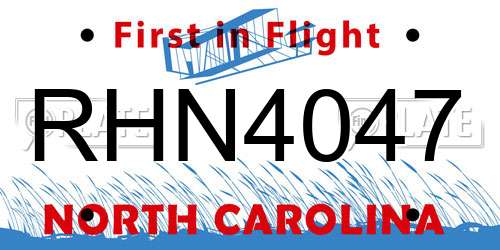 RHN4047 North Carolina License Plate