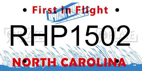 RHP1502 North Carolina License Plate