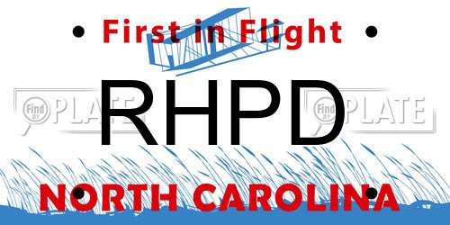 RHPD North Carolina License Plate
