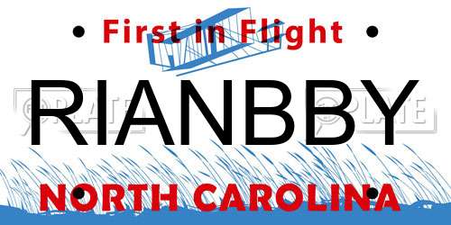 RIANBBY North Carolina License Plate