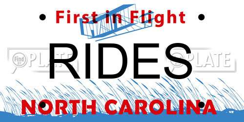 RIDES North Carolina License Plate