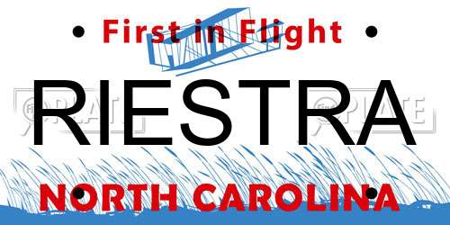 RIESTRA North Carolina License Plate