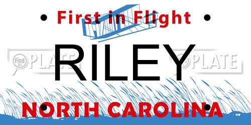 RILEY North Carolina License Plate