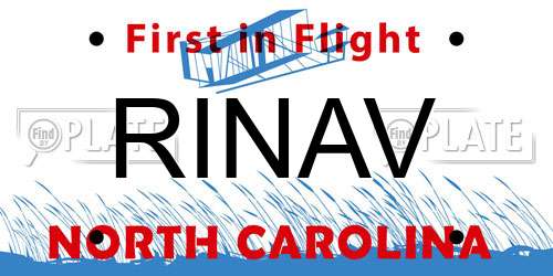 RINAV North Carolina License Plate