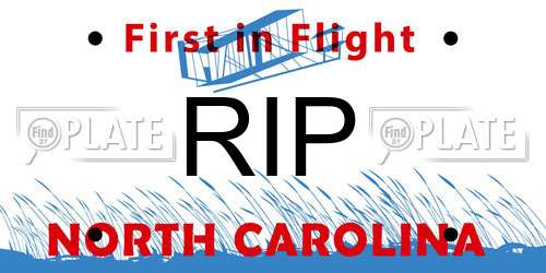 RIP North Carolina License Plate
