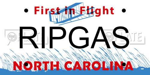 RIPGAS North Carolina License Plate