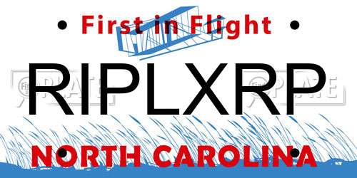 RIPLXRP North Carolina License Plate