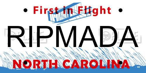 RIPMADA North Carolina License Plate