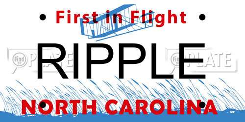 RIPPLE North Carolina License Plate