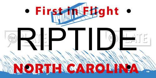 RIPTIDE North Carolina License Plate