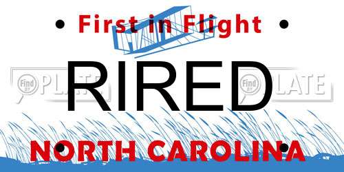 RIRED North Carolina License Plate