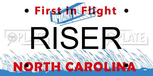 RISER North Carolina License Plate