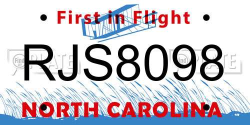 RJS8098 North Carolina License Plate