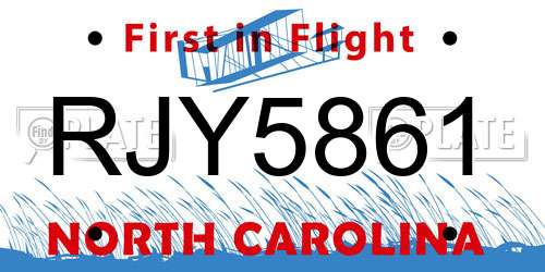 RJY5861 North Carolina License Plate