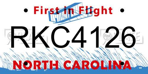 RKC4126 North Carolina License Plate
