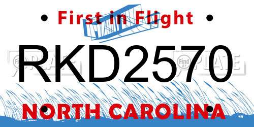 RKD2570 North Carolina License Plate