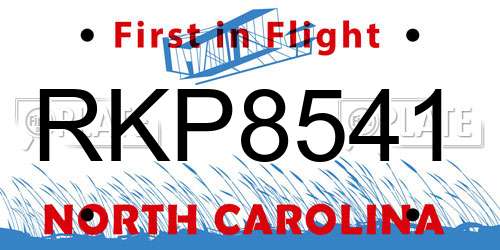 RKP8541 North Carolina License Plate