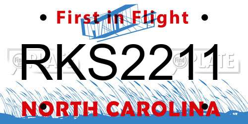 RKS2211 North Carolina License Plate