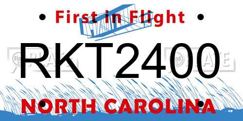 RKT2400 North Carolina License Plate