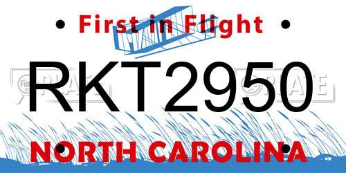 RKT2950 North Carolina License Plate