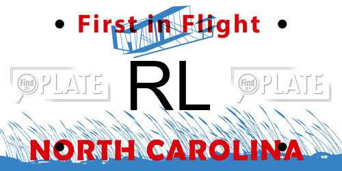 RL North Carolina License Plate