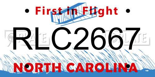 RLC2667 North Carolina License Plate