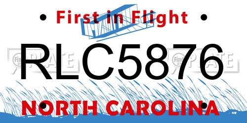 RLC5876 North Carolina License Plate