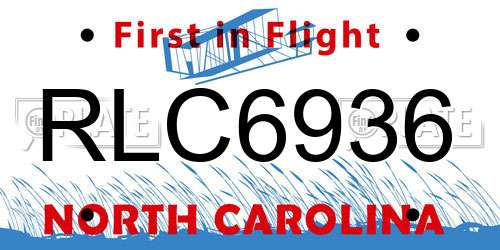 RLC6936 North Carolina License Plate