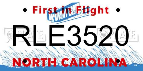 RLE3520 North Carolina License Plate