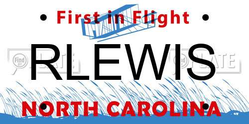 RLEWIS North Carolina License Plate