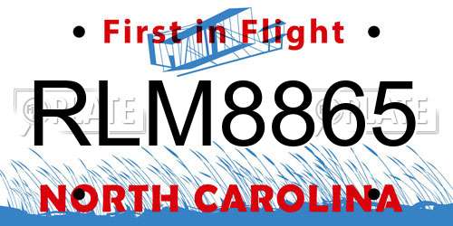RLM8865 North Carolina License Plate