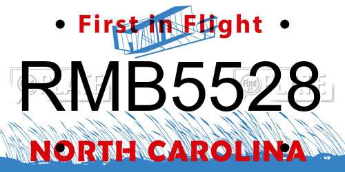 RMB5528 North Carolina License Plate
