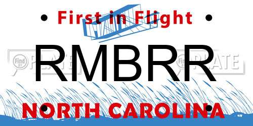 RMBRR North Carolina License Plate