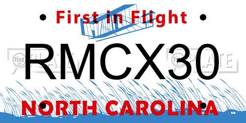 RMCX30 North Carolina License Plate