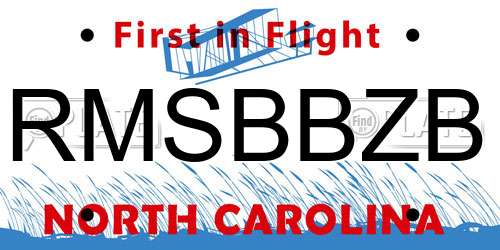RMSBBZB North Carolina License Plate