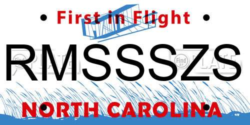 RMSSSZS North Carolina License Plate